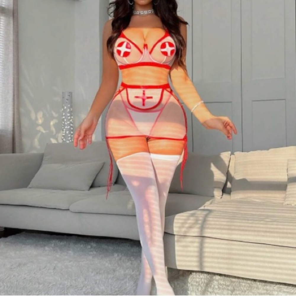 Red and White Women's Costume